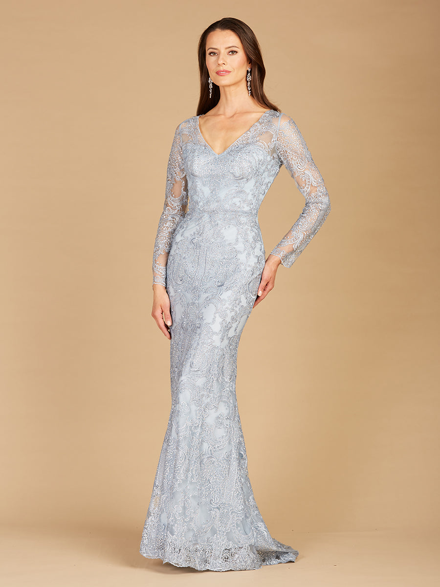 Mother of the Bride Dresses Long Formal Mermaid Mother of the Bride Lace Dress Light Blue