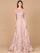 Formal Dresses Long Floral Print Formal Evening Dress Dusty Rose