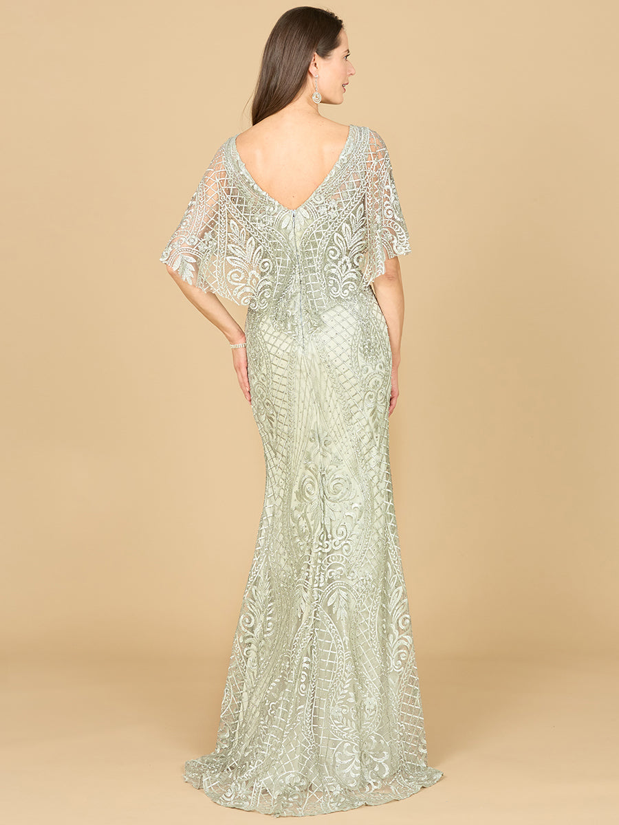 Mother of the Bride Dresses Floral Pattern Long Mother of the Bride Lace Dress Glacial Green