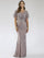 Mother of the Bride Dresses Floral Pattern Long Mother of the Bride Lace Dress Dusty Purple
