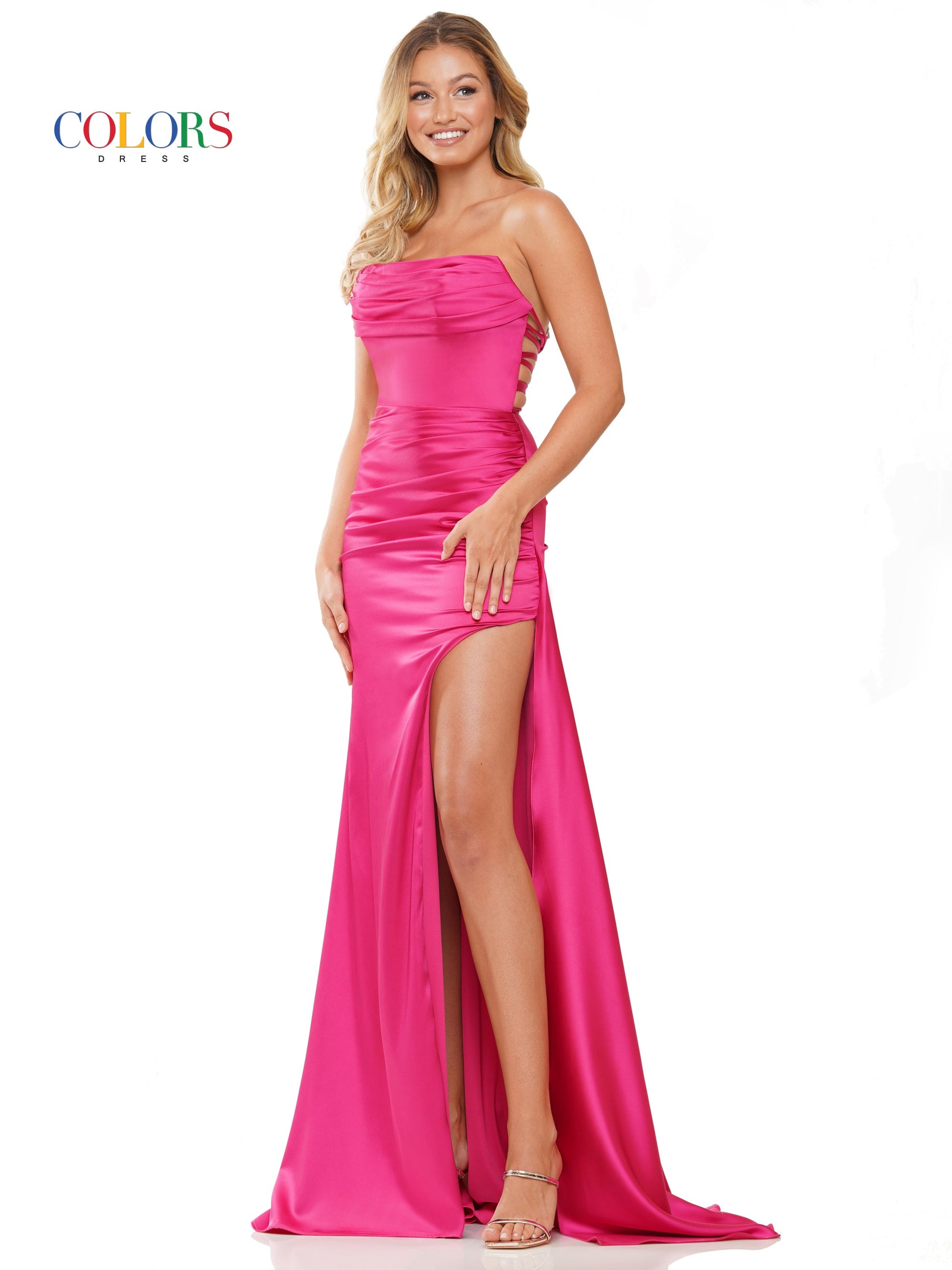 Colors 2968 Formal Strapless Long Prom Dress
