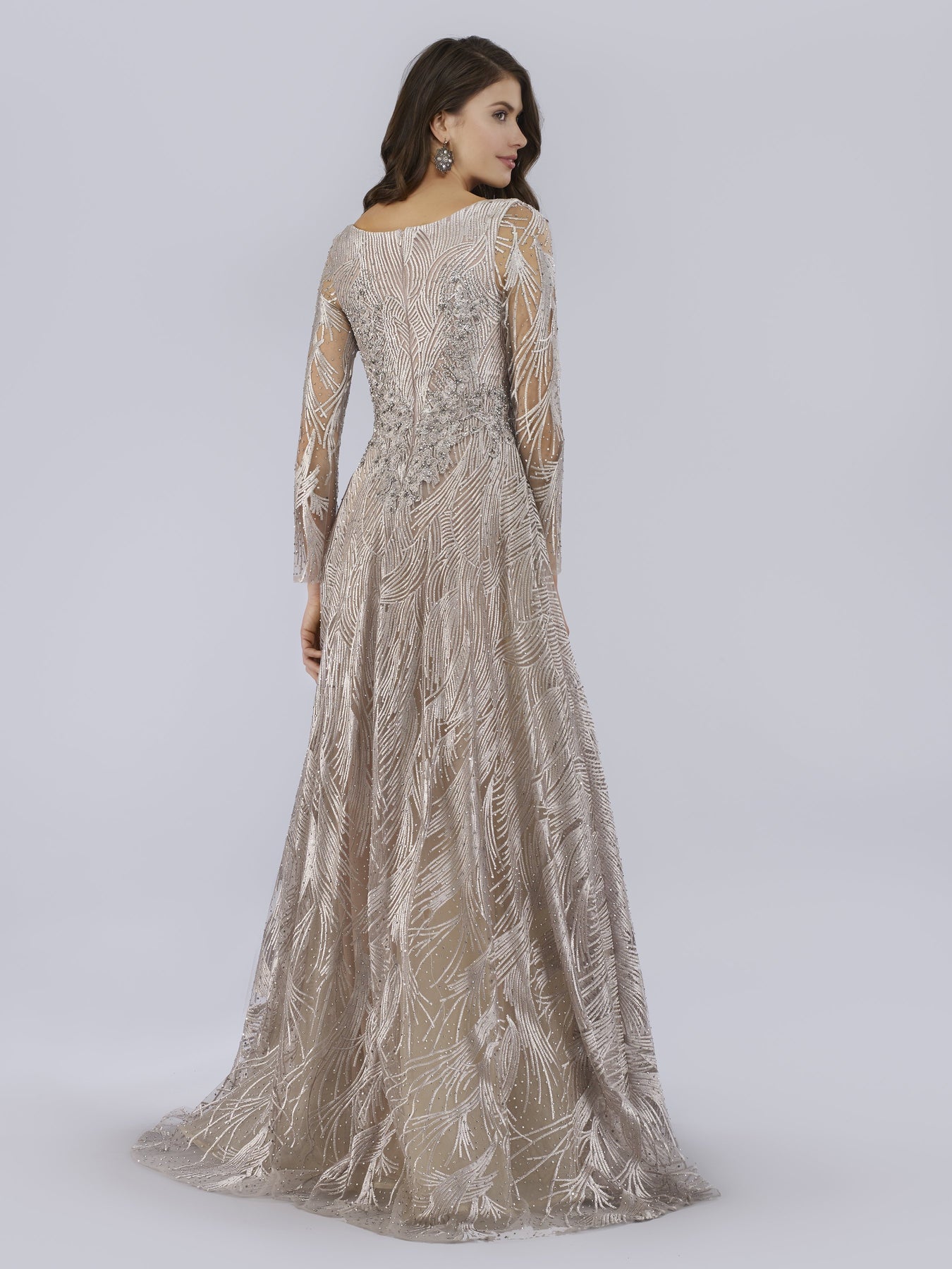 Formal Dresses Long A Line Beaded Formal Evening Dress Stone