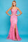 Prom Dresses Beaded Long Formal Lace Prom Dress Pink