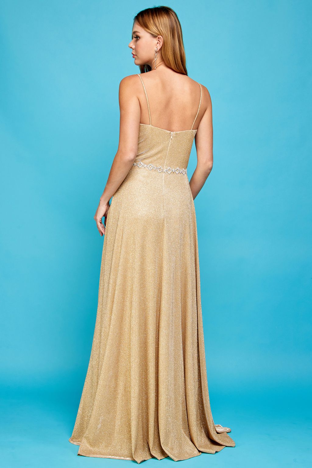 Prom Dresses Long Metallic Formal A Line Pocket Prom Dress Champagne