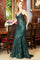 Prom Dresses Mermaid Long Formal Glitter Applique Prom Dress Emerald