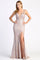 Prom Dresses Fitted Long Formal Metallic Slit Prom Dress Rose