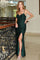 Prom Dresses Long Formal Fitted Sequin Prom Dress Emerald