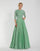 Formal Dresses Long Pleated A Line Formal Evening Dress Sage