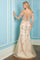 Prom Dresses Beaded Long Slit Formal Sequin Prom Dress   Champagne
