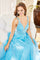 Prom Dresses A Line Long Formal Floral Glitter Prom Dress Deep Sky Blue