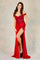 Prom Dresses Long Evening Fitted Floral Slit Prom Dress Burgundy