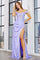 Prom Dresses Long Evening Fitted Floral Slit Prom Dress Lavender