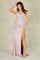 Prom Dresses Long Evening Fitted Floral Slit Prom Dress Mocha