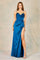 Prom Dresses Fitted Corset Long Formal Slit Prom Dress French Navy