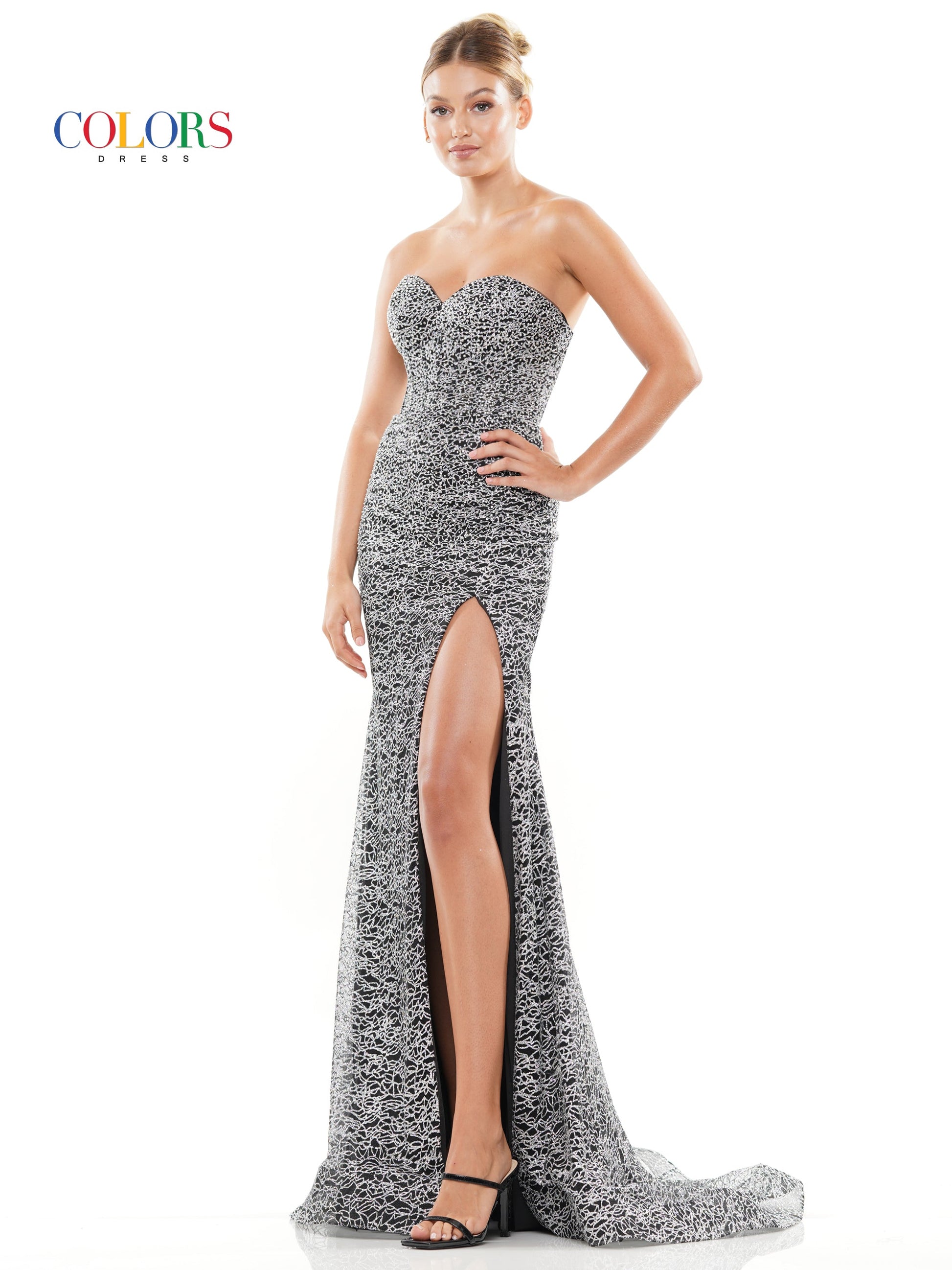 Prom Dresses Long Strapless Glitter Prom Dress Black