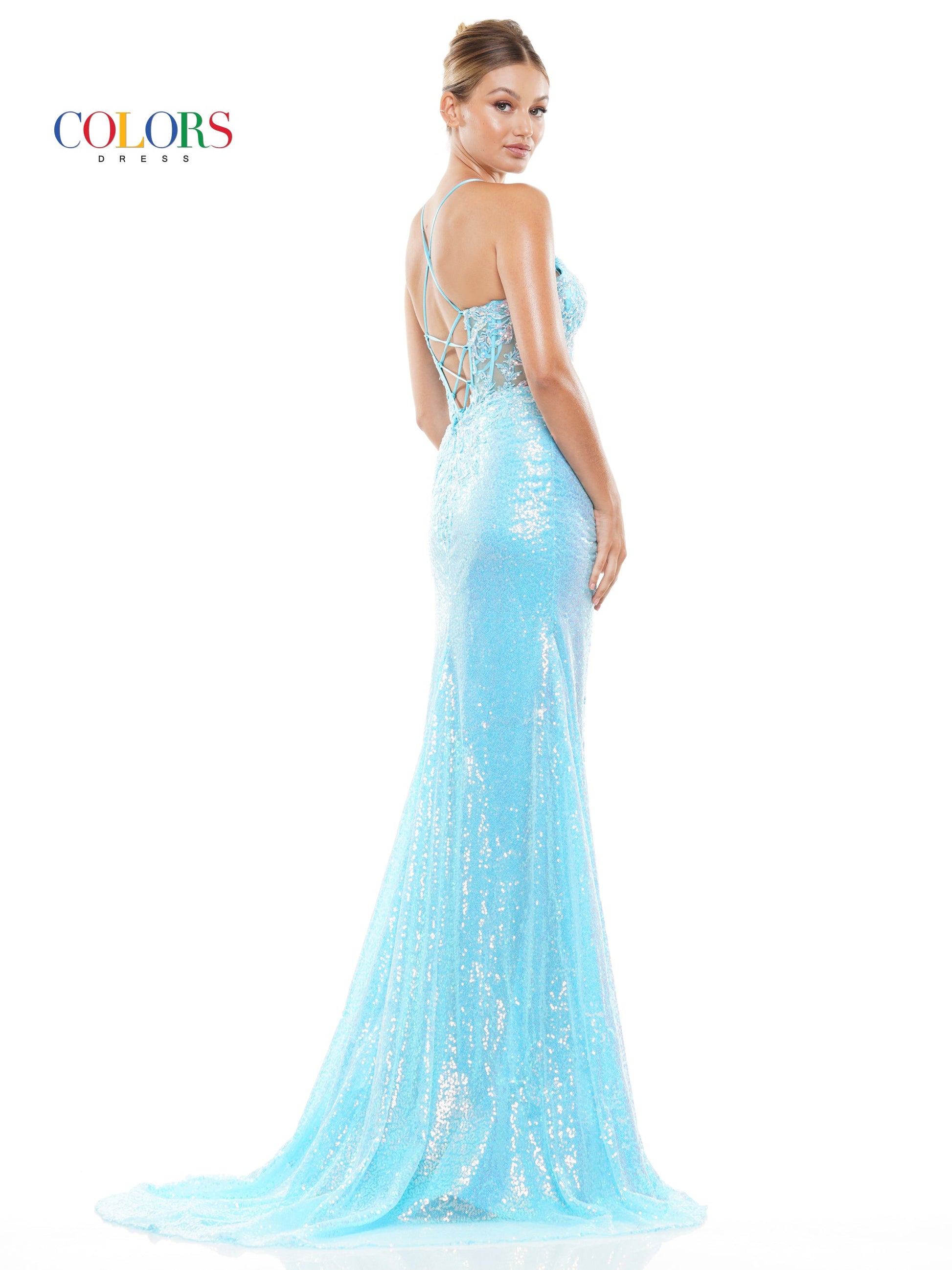 Prom Dresses Long Spaghetti Strap Fitted Prom Dress Light Blue