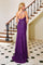 Prom Dresses Prom Fitted Long Formal Slit Sequin Dress Purple