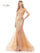 Prom Dresses Long Formal Slit Spaghetti Strap Prom Dress Gold