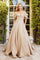 Prom Dresses Long Metallic Glitter Formal Feather Prom Dress Champagne