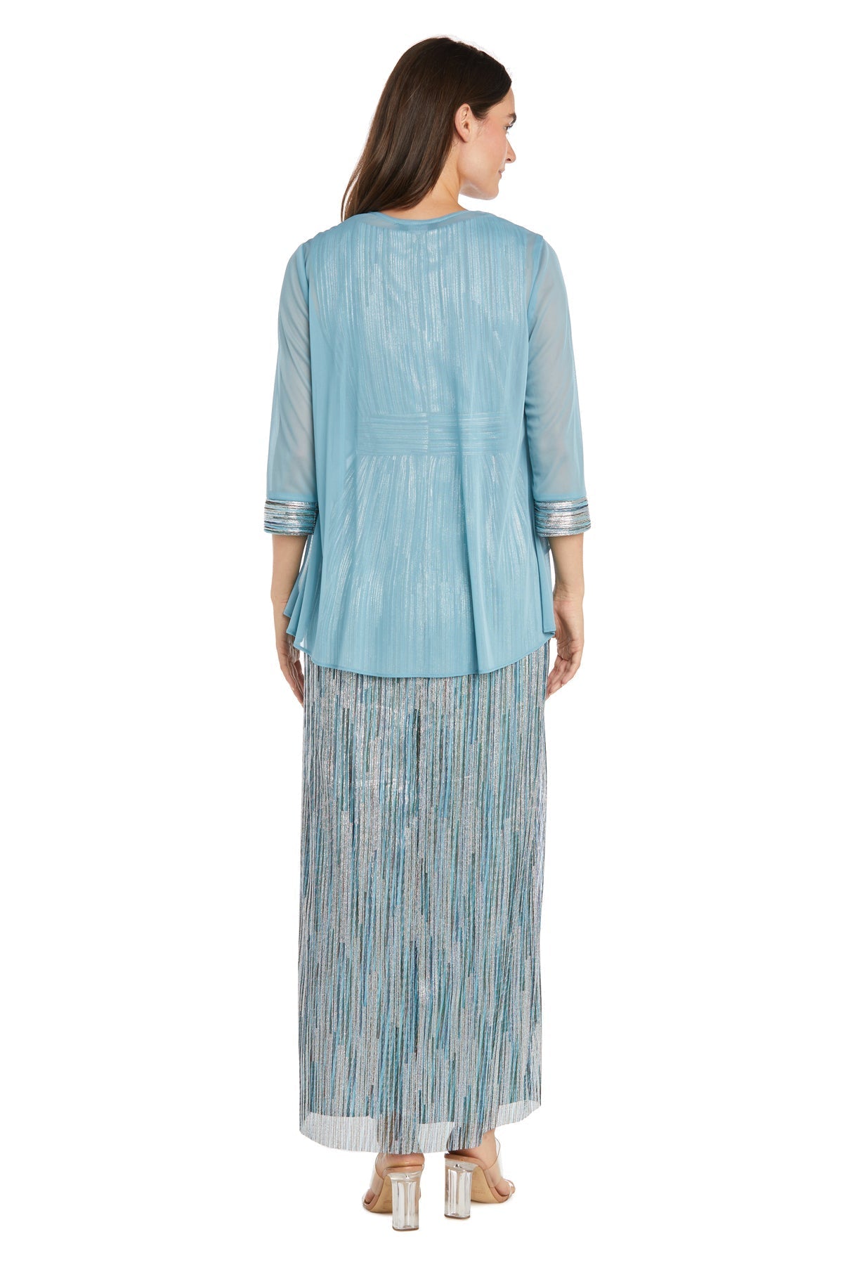 Mother of the Bride Dresses Long Formal Metallic Evening Dress Slate