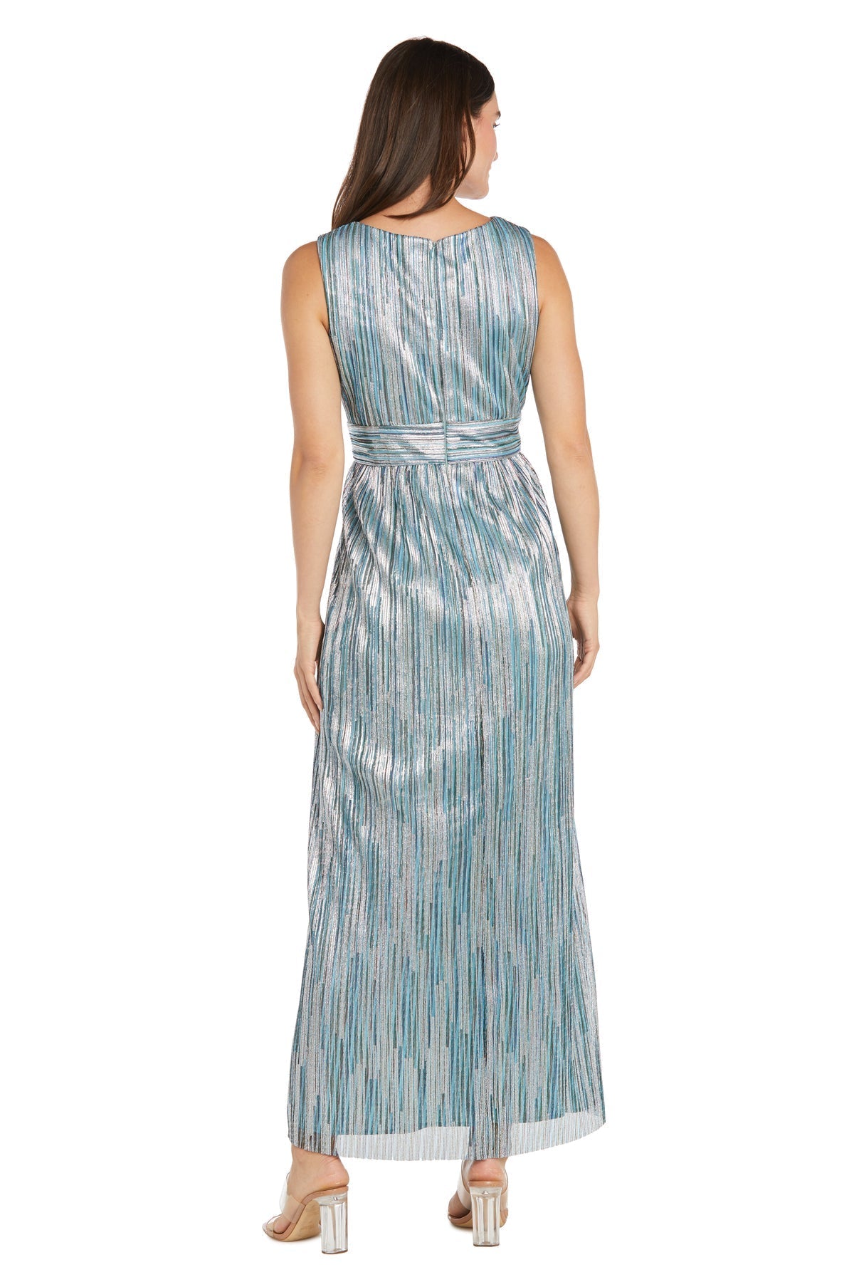 Mother of the Bride Dresses Long Formal Metallic Evening Dress Slate