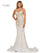 Prom Dresses Long Fitted Formal Beaded Mesh Prom Dress White Gold