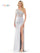 Prom Dresses Formal Long One Shoulder Beaded Mesh Prom Dress Silver