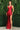 Prom Dresses Fitted Long Formal Ruched Slit Prom Dress Ruby Red