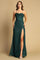 Prom Dresses Glitter Slit Long Formal Corset Prom Dress Emerald