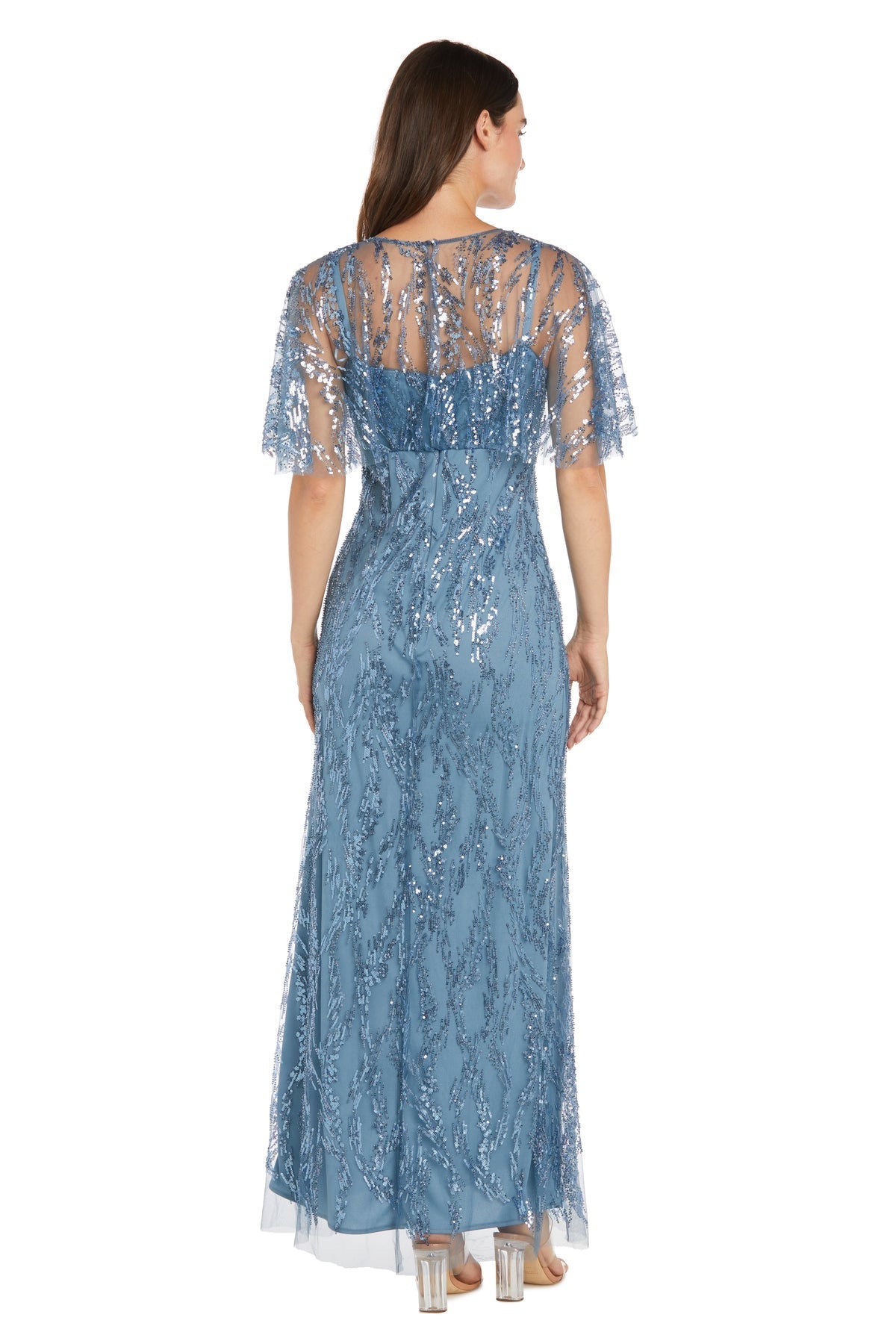 Mother of the Bride Dresses Long Formal Mother of the bride Cape Dress Blue