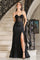 Prom Dresses Long Prom Slit Glitter Fit Formal Dress  Black