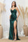 Prom Dresses Long Slit Formal Pleated Prom Dress  Emerald