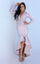 Formal Dresses Long Sleeve Fitted High Low Formal Dress Lilac