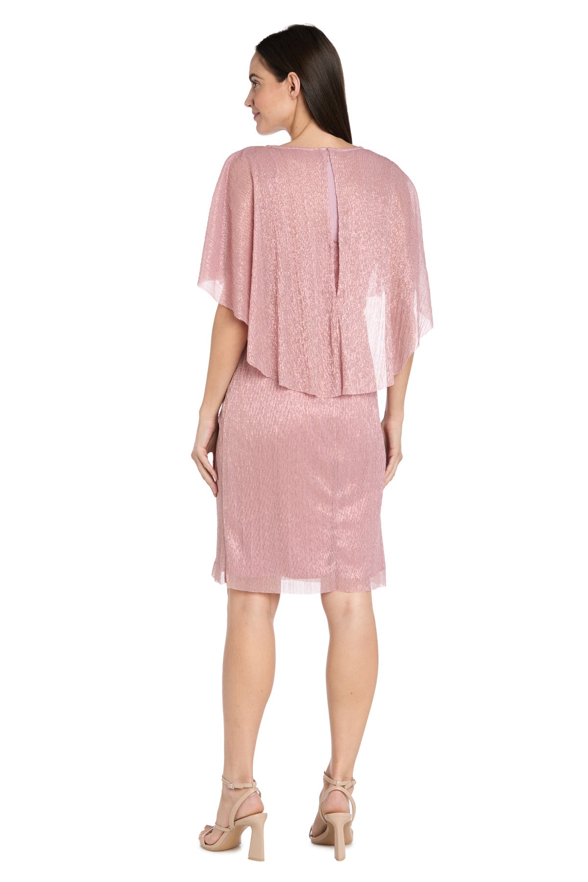 Cocktail Dresses Short Petite Ruffle Cocktail Caplet Dress Rose