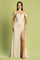 Prom Dresses Long Fitted Slit Formal Prom Dress Champagne