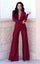 Jumpsuit Long Sleeve Formal Jumpsuit Burgundy