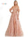 Prom Dresses Prom Long Formal Glitter Mesh Ball Gown Rose Gold