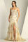 Prom Dresses Formal Long Applique Tiered Slit Prom Dress Champagne