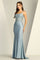 Prom Dresses Prom Long Fitted Slit Corset Lace Formal Dress Dusty Blue