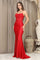 Prom Dresses Prom Long Fitted Slit Corset Lace Formal Dress Red
