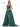 Prom Dresses Long Spaghetti Strap Beaded Mesh Prom Ball Gown Deep Green