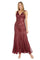Formal Dresses Long Beaded Formal Petite Evening Dress Ruby/Nude