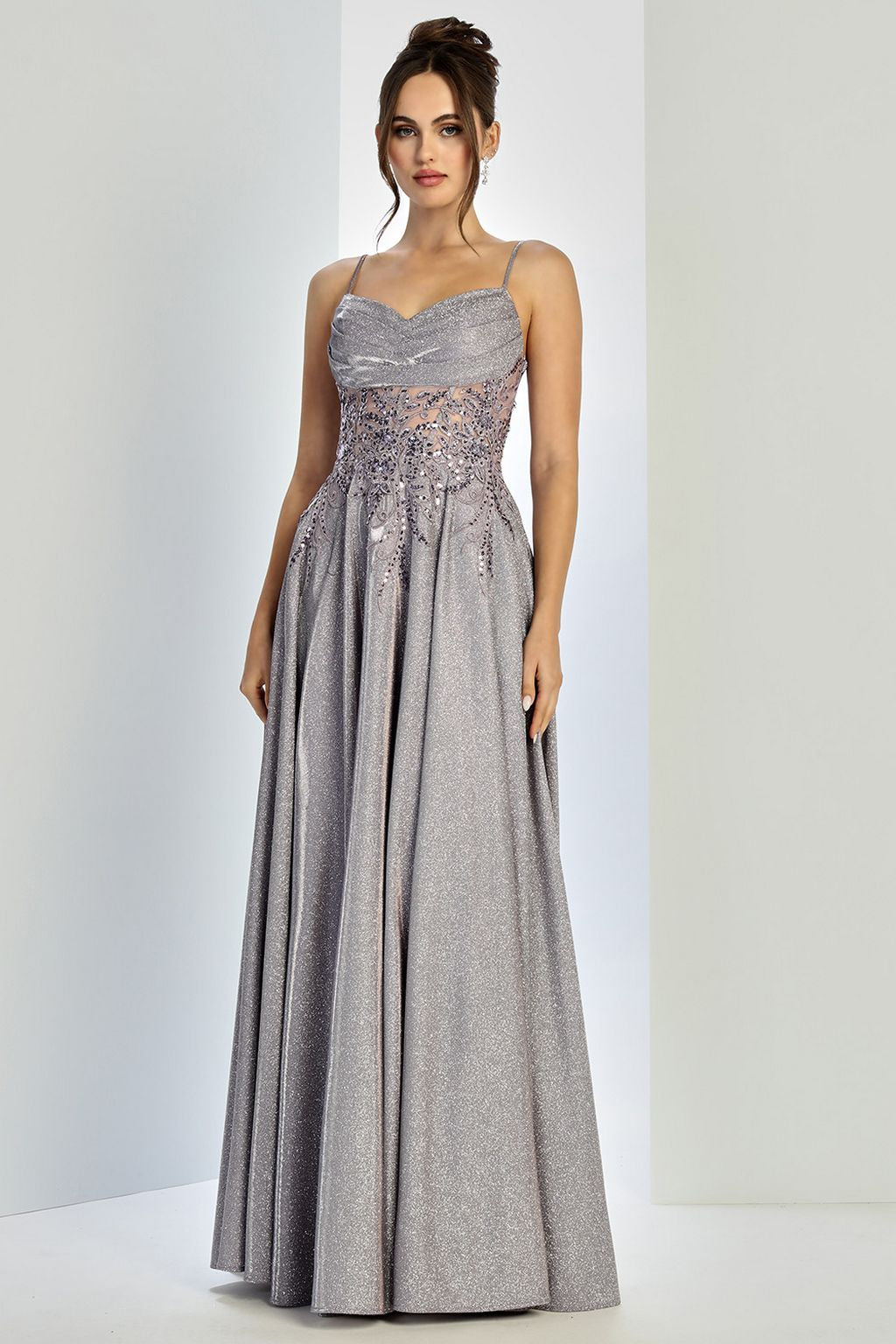 Prom Dresses A Line Gltter Long Sequin Prom Formal Dress Lavender