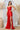 Prom Dresses Long Slit Evening Gown Fitted Formal Prom Dress  Red