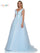Prom Dresses Long Cap Sleeve Prom Ball Gown Light Blue