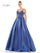 Prom Dresses Prom Long Spaghetti Strap Mikado Ball Gown Blueberry