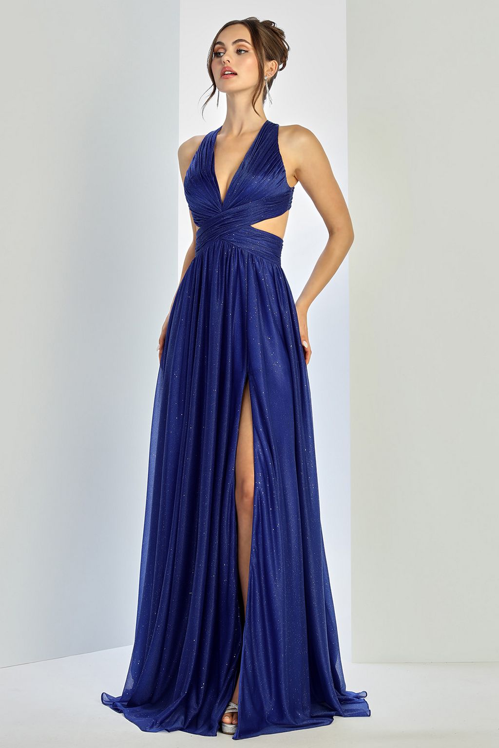 Prom Dresses Glitter Long Formal A Line Prom  Dress Royal Blue
