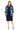 Plus Size Dresses Plus Size Short Metallic Jacket Dress Navy/Silver