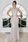 Plus Size Dresses Plus Size Long Beaded Formal Evening Dress Silver Nude