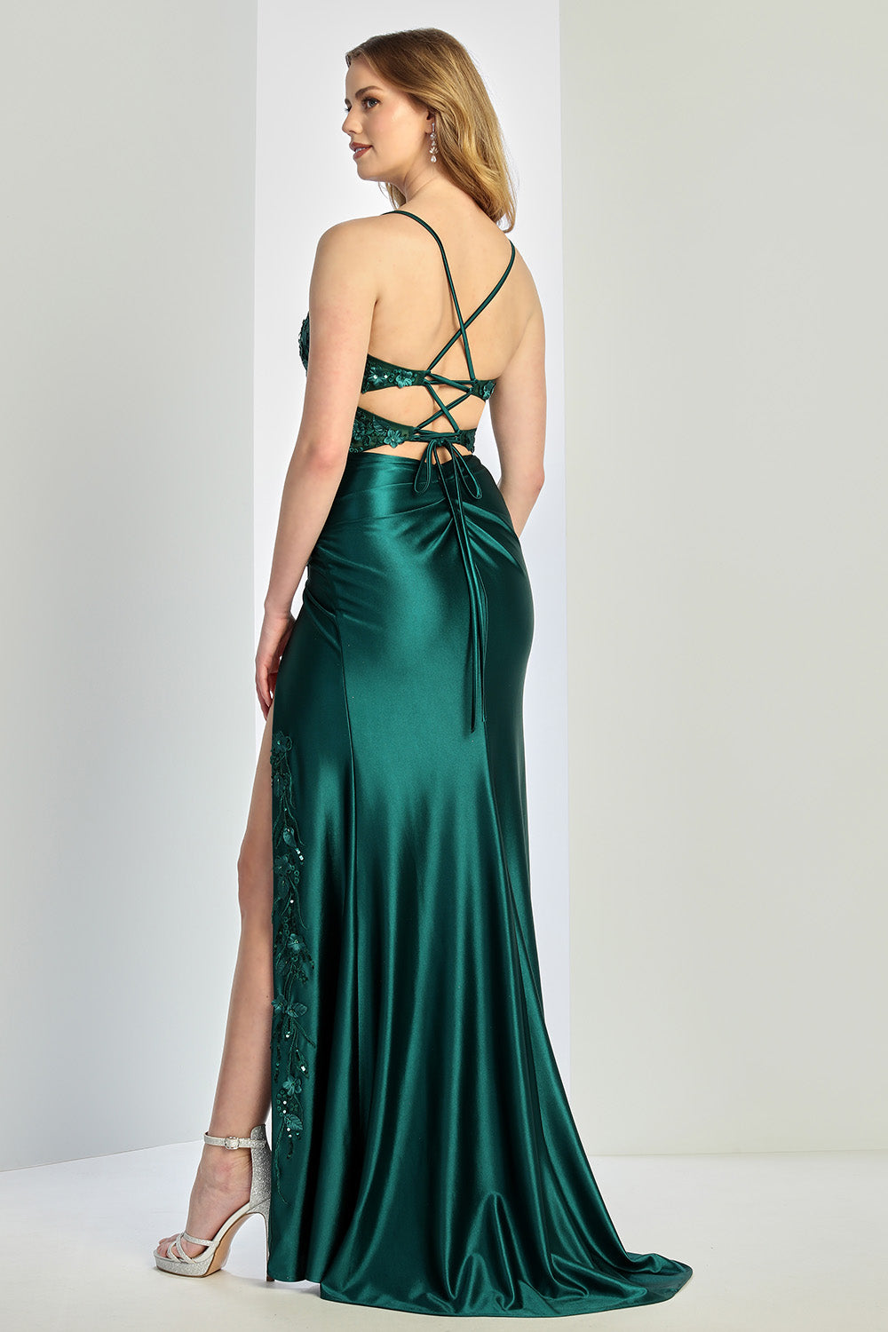 Prom Dresses Prom Fitted Long Formal Beaded Corset Dress Emerald